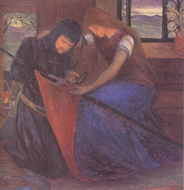 Lady Affixing a Pennant, also titled Before the Battle