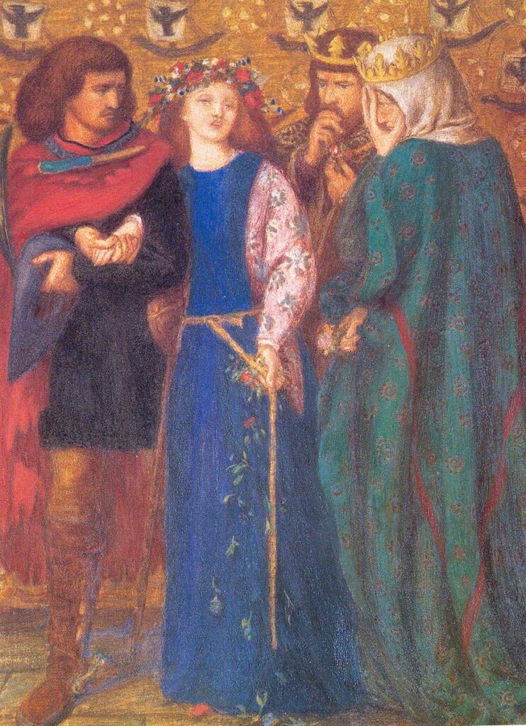 The First Madness of Ophelia, Dante Gabriel Rossetti