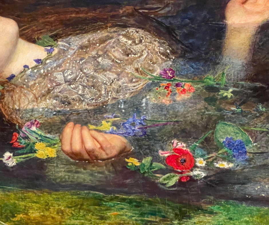 detail of Ophelia's flowers